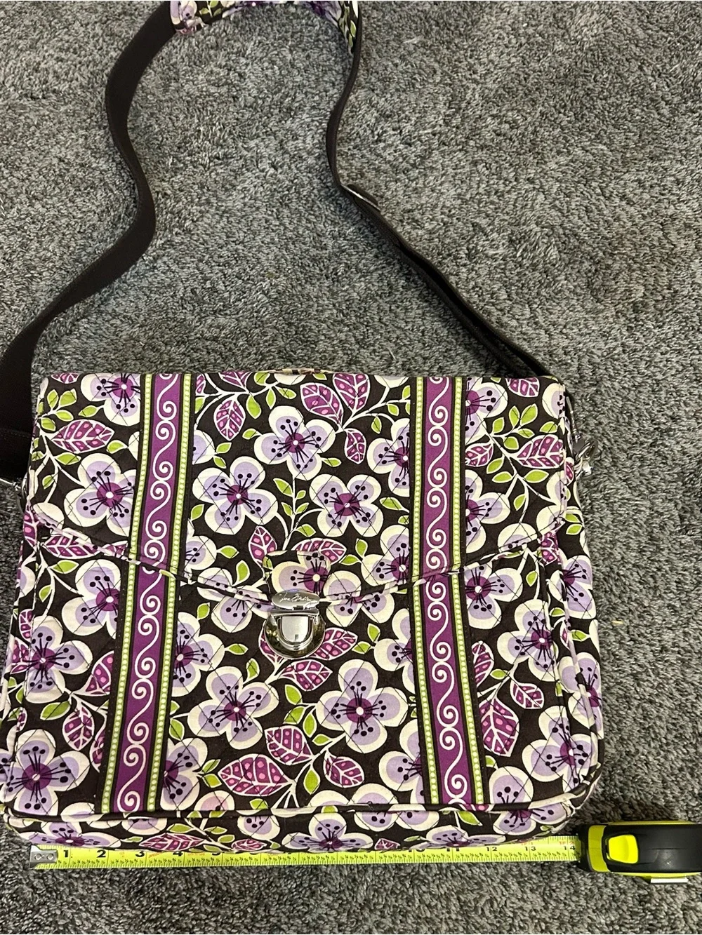 Vera Bradley Plum Petals Messenger/Laptop/School Bag - Excellent Condition